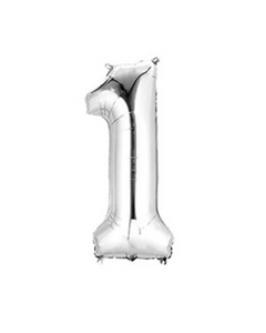 Silver Birthday Balloon Numbers